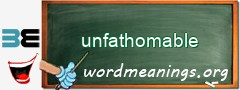 WordMeaning blackboard for unfathomable